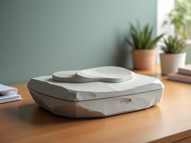 Boîte de rangement élégante 'Galet' en papier recyclé